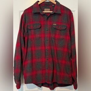 Orvis Big Bear Heavyweight Flannel Shirt XL – Red/Gray Plaid